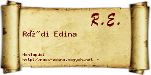 Rádi Edina névjegykártya